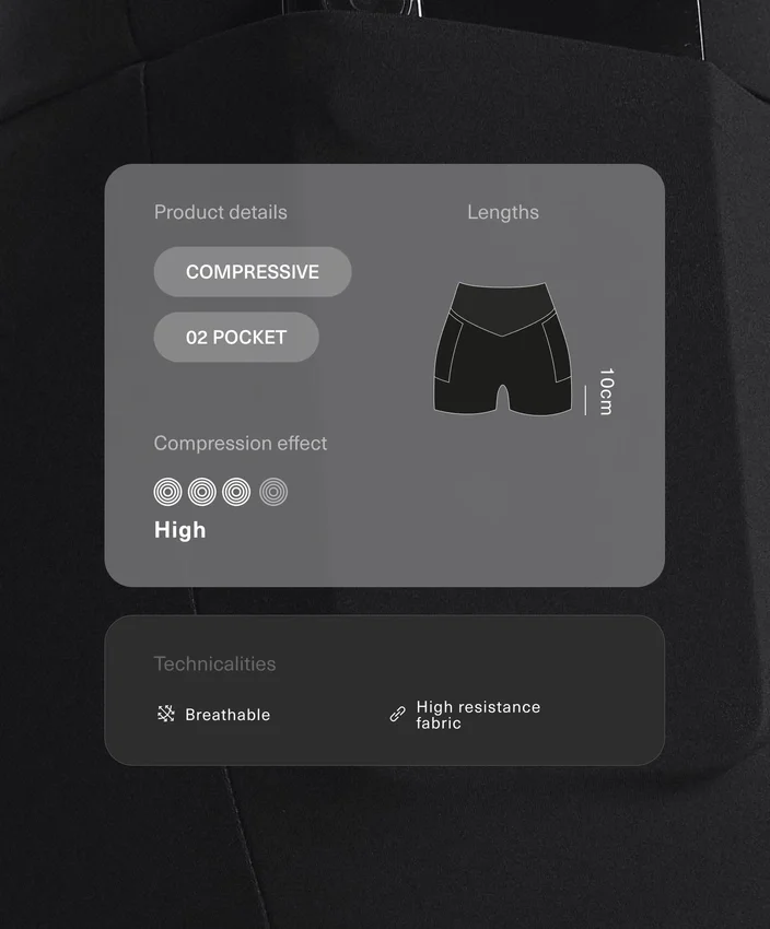 Calças de 10 cm com cintura alta e bolso compressivo Calças de 10 cm com cintura alta e bolso compressivo