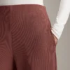 Calças de cintura alta com canelado e modal Soft Touch Calças de cintura alta com canelado e modal Soft Touch