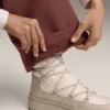 Calças de cintura alta com canelado e modal Soft Touch Calças de cintura alta com canelado e modal Soft Touch