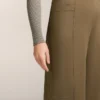 Calças de cintura alta com efeito neoprene e perna reta Calças de cintura alta com efeito neoprene e perna reta