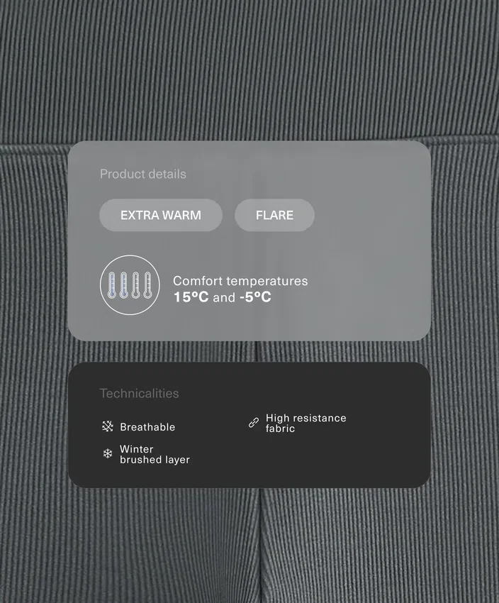 Calças de cintura superalta, sem costuras, com canelado extraquente e corte largo Calças de cintura superalta, sem costuras, com canelado extraquente e corte largo