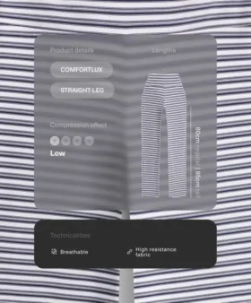 Calças de corte reto com riscas Comfortlux de cintura alta