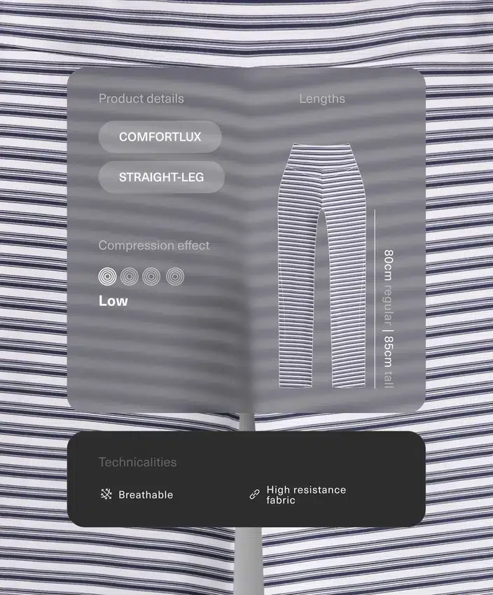 Calças de corte reto com riscas Comfortlux de cintura alta Calças de corte reto com riscas Comfortlux de cintura alta