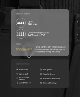 Calças de esqui impermeáveis Primaloft® Feel the Performance Tm, de corte reto e descontraído