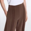 Calças de perna reta com modal Soft Touch e debrum Calças de perna reta com modal Soft Touch e debrum