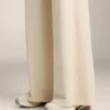 Calças de perna reta com nervuras laterais em modal Soft Touch