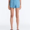 Calções de malha trançada deslavada Calções de malha trançada deslavada