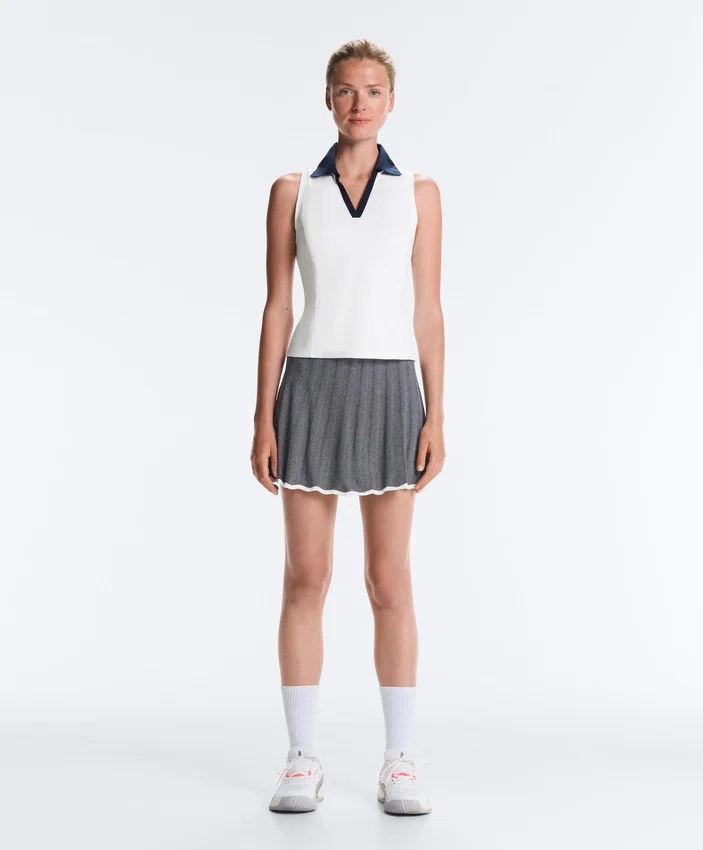 Camisa polo sem mangas Comfortlux com contraste Camisa polo sem mangas Comfortlux com contraste