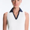 Camisa polo sem mangas Comfortlux com contraste Camisa polo sem mangas Comfortlux com contraste
