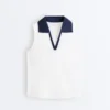 Camisa polo sem mangas Comfortlux com contraste Camisa polo sem mangas Comfortlux com contraste