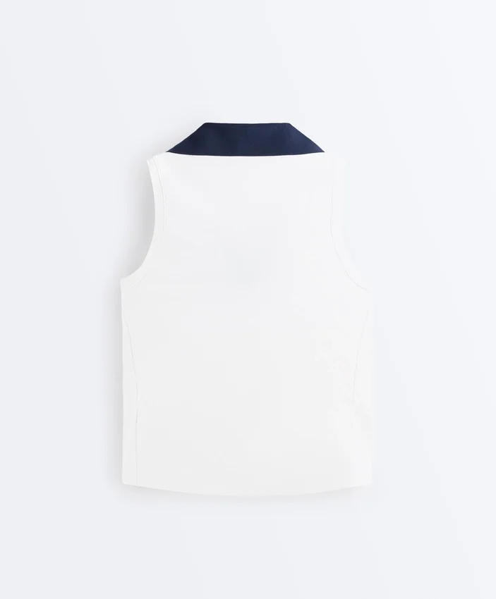 Camisa polo sem mangas Comfortlux com contraste Camisa polo sem mangas Comfortlux com contraste