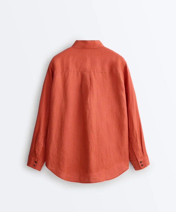 Camisas 100% linho com bolsos Camisas 100% linho com bolsos