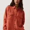 Camisas 100% linho com bolsos Camisas 100% linho com bolsos
