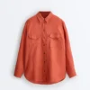 Camisas 100% linho com bolsos Camisas 100% linho com bolsos