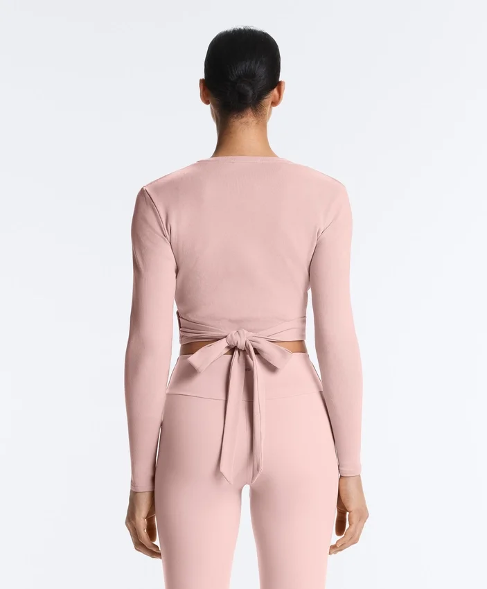 Camisas cruzadas em malha canelada de mistura de algodão Camisas cruzadas em malha canelada de mistura de algodão