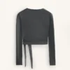 Camisas cruzadas em malha canelada de mistura de algodão Camisas cruzadas em malha canelada de mistura de algodão