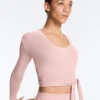 Camisas cruzadas em malha canelada de mistura de algodão Camisas cruzadas em malha canelada de mistura de algodão