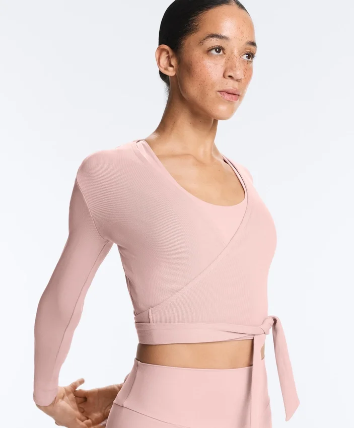Camisas cruzadas em malha canelada de mistura de algodão Camisas cruzadas em malha canelada de mistura de algodão