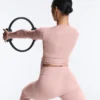 Camisas cruzadas em malha canelada de mistura de algodão Camisas cruzadas em malha canelada de mistura de algodão