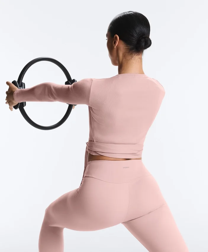 Camisas cruzadas em malha canelada de mistura de algodão Camisas cruzadas em malha canelada de mistura de algodão