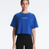 Camisas curtas e largas em mistura de algodão com slogan