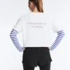 Camisas curtas e largas em mistura de algodão com slogan Camisas curtas e largas em mistura de algodão com slogan