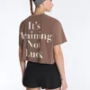 Camisas curtas e largas em mistura de algodão com slogan Camisas curtas e largas em mistura de algodão com slogan