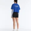 Camisas curtas e largas em mistura de algodão com slogan