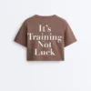 Camisas curtas e largas em mistura de algodão com slogan Camisas curtas e largas em mistura de algodão com slogan