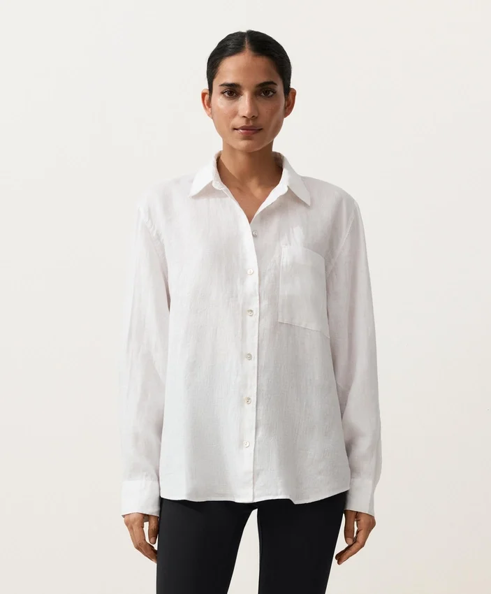 Camisas de corte descontraído em 100% linho Camisas de corte descontraído em 100% linho