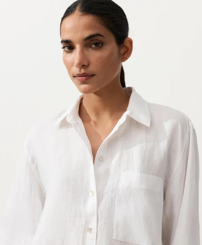 Camisas de corte descontraído em 100% linho Camisas de corte descontraído em 100% linho