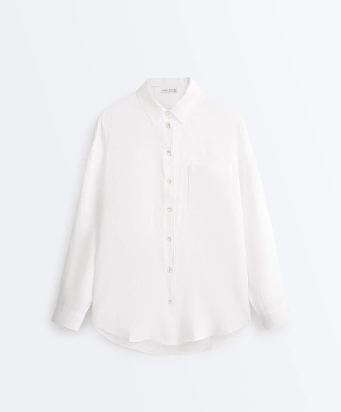 Camisas de corte descontraído em 100% linho Camisas de corte descontraído em 100% linho