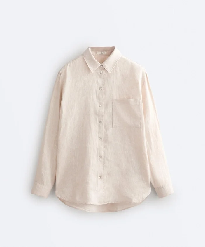 Camisas de corte descontraído em 100% linho Camisas de corte descontraído em 100% linho