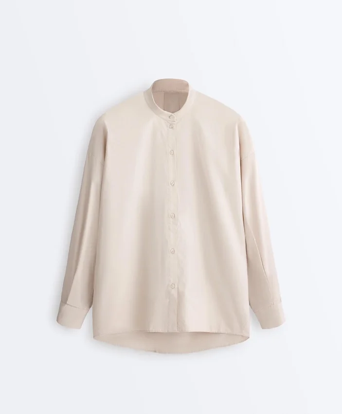 Camisas de gola alta 100% algodão Camisas de gola alta 100% algodão