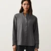 Camisas de gola alta 100% linho