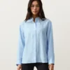 Camisas de gola alta 100% linho