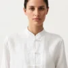 Camisas de gola alta 100% linho