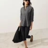 Camisas de gola alta 100% linho