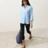 Camisas de gola alta 100% linho