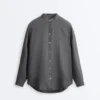 Camisas de gola alta 100% linho