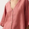 Camisas de manga curta 100% linho Camisas de manga curta 100% linho
