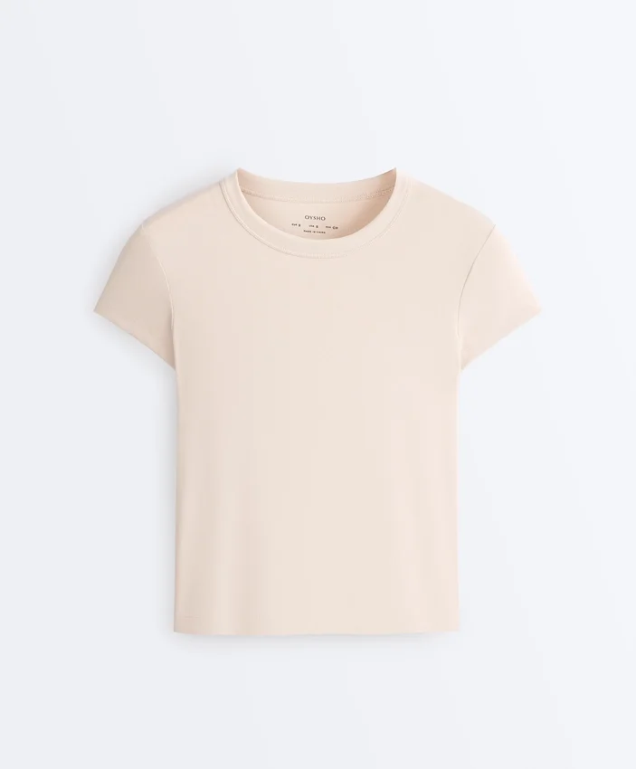 Camisas de manga curta de calções em malha canelada de modal Camisas de manga curta de calções em malha canelada de modal