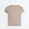 Camisas de manga curta de calções em malha canelada de modal Camisas de manga curta de calções em malha canelada de modal