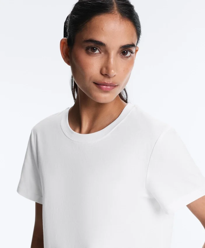 Camisas de manga curta em mistura de algodão, corte regular Camisas de manga curta em mistura de algodão, corte regular