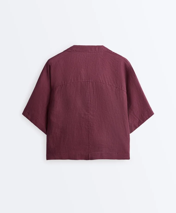 Camisas de manga curta oversize 100% linho Camisas de manga curta oversize 100% linho