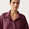 Camisas de manga curta oversize 100% linho Camisas de manga curta oversize 100% linho