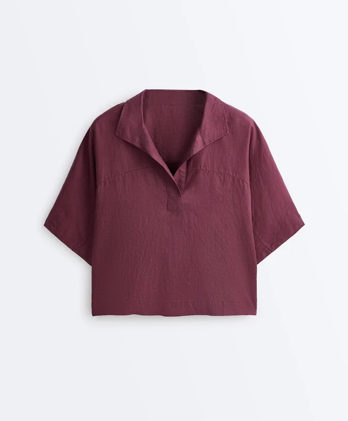 Camisas de manga curta oversize 100% linho Camisas de manga curta oversize 100% linho