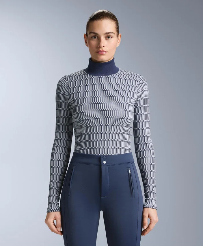 Camisas interiores térmicas sem costuras com padrão geométrico Camisas interiores térmicas sem costuras com padrão geométrico
