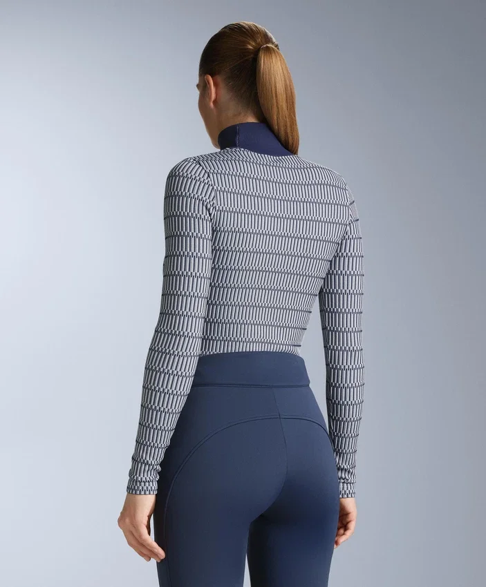 Camisas interiores térmicas sem costuras com padrão geométrico Camisas interiores térmicas sem costuras com padrão geométrico