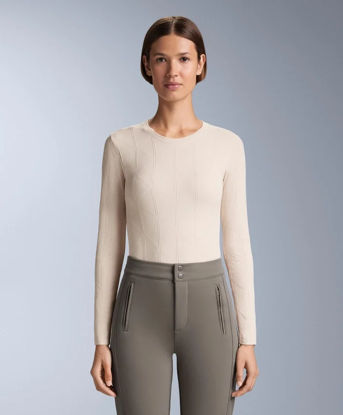 Camisas interiores térmicas sem costuras em jacquard Camisas interiores térmicas sem costuras em jacquard